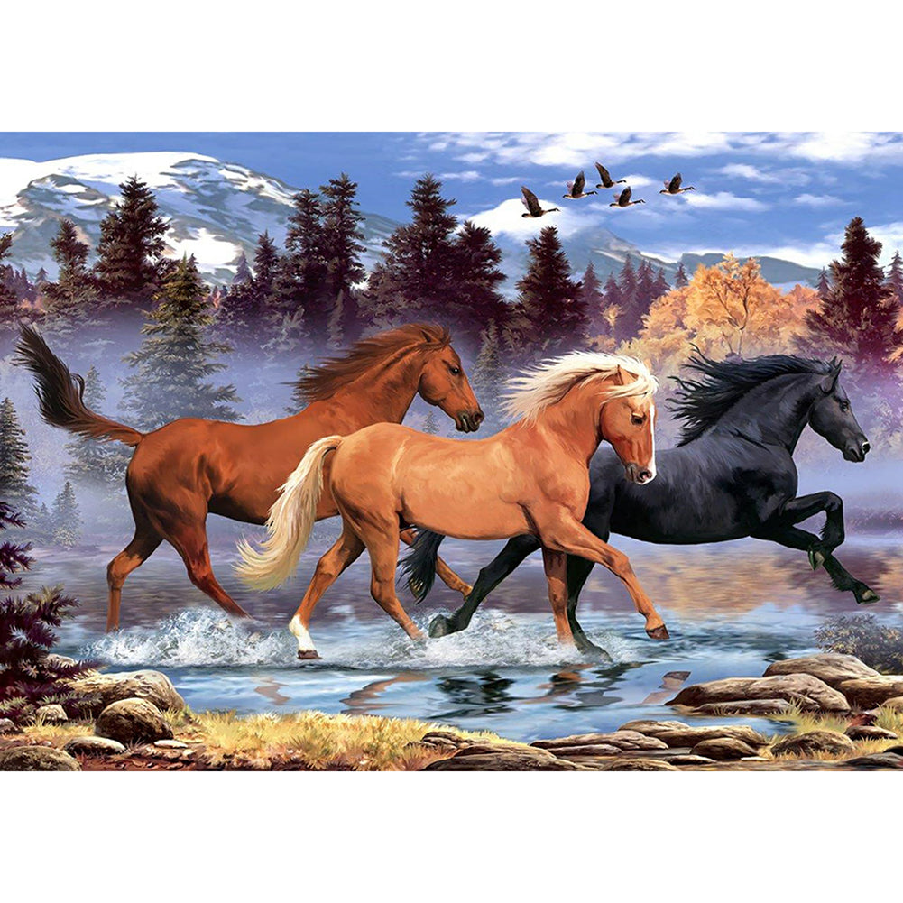 Running Horse - Full Round Drill Diamond Painting 40*30CM