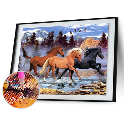 Running Horse - Full Round Drill Diamond Painting 40*30CM