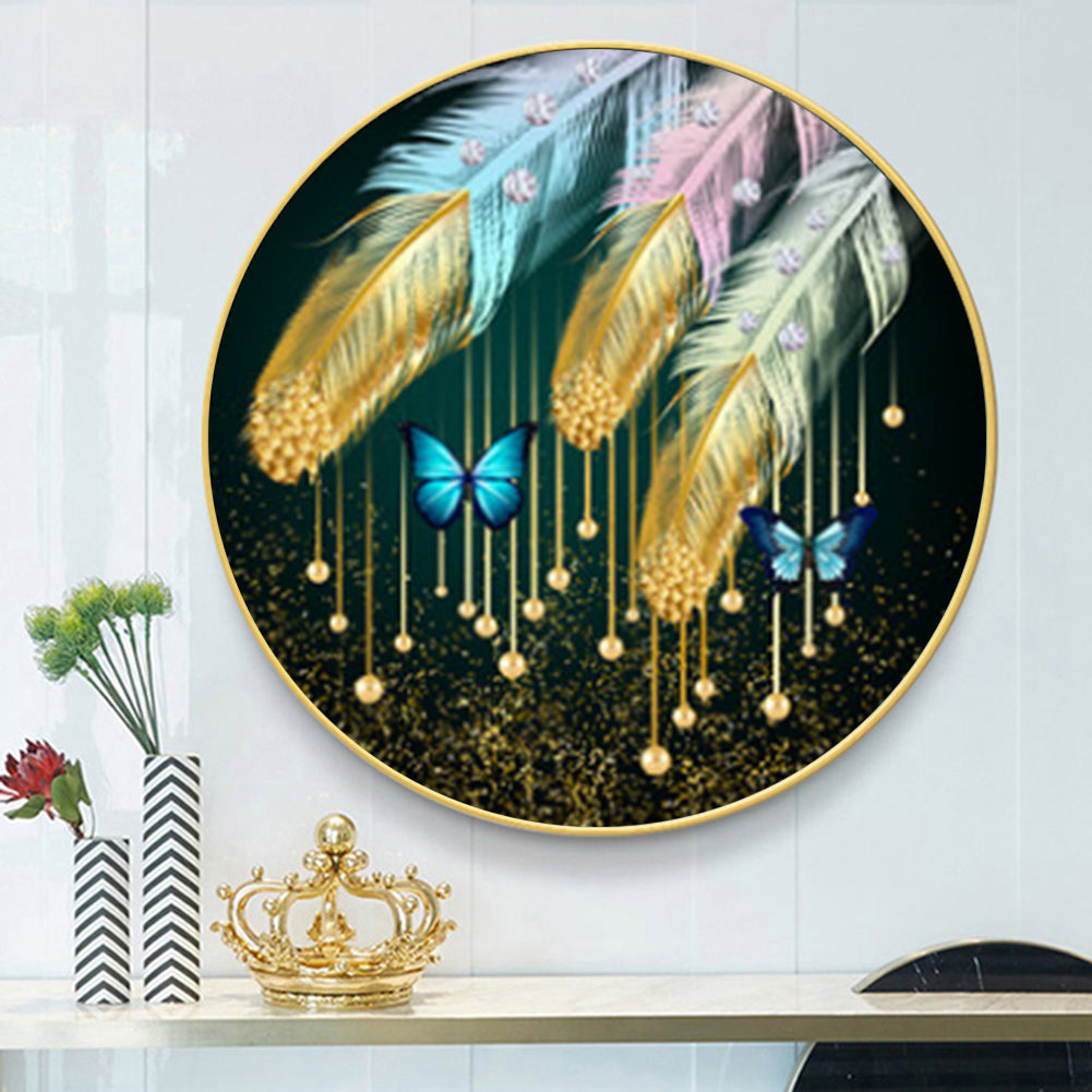 Butterfly Feather - Full Round Drill Diamond Painting 50*50CM