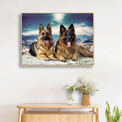 Snowfield Dog - Full Square Drill Diamond Painting 40*30CM