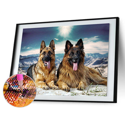 Snowfield Dog - Full Square Drill Diamond Painting 40*30CM