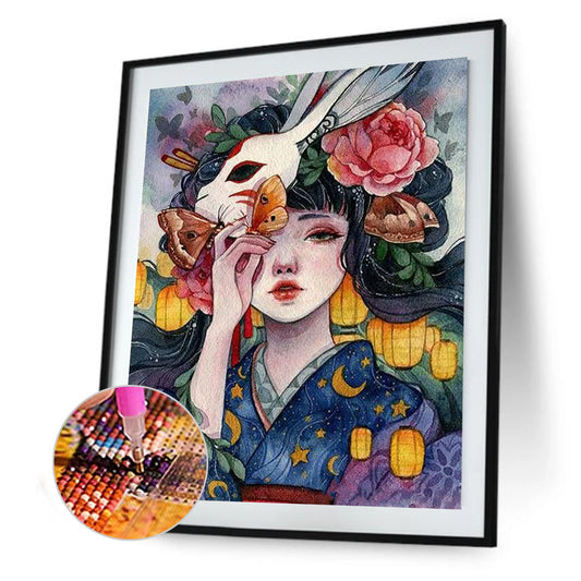 Girl Kimono - Full Round Drill Diamond Painting 30*40CM