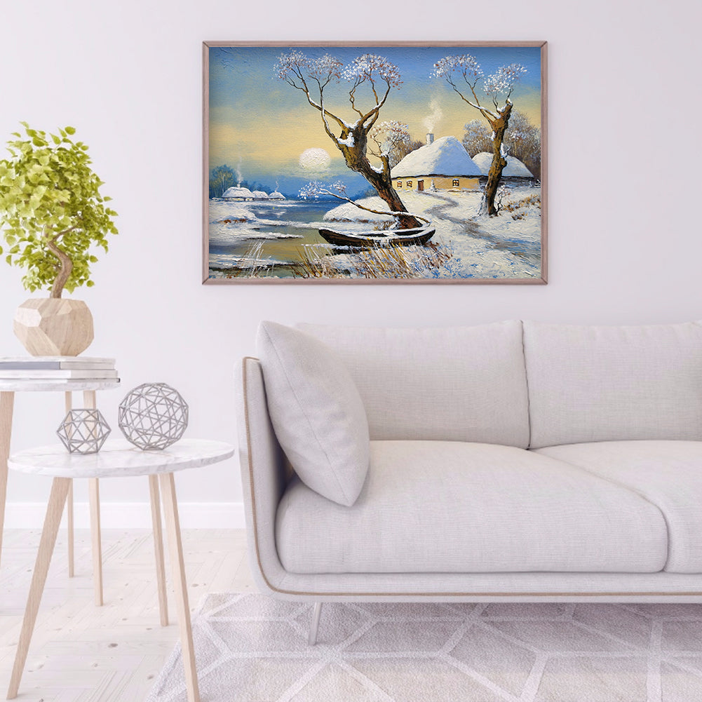 Snowscape - Full Round Drill Diamond Painting 40*30CM