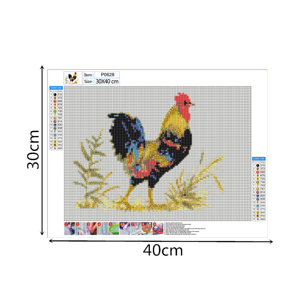 Chicken Animal - Full Round Drill Diamond Painting 40*30CM