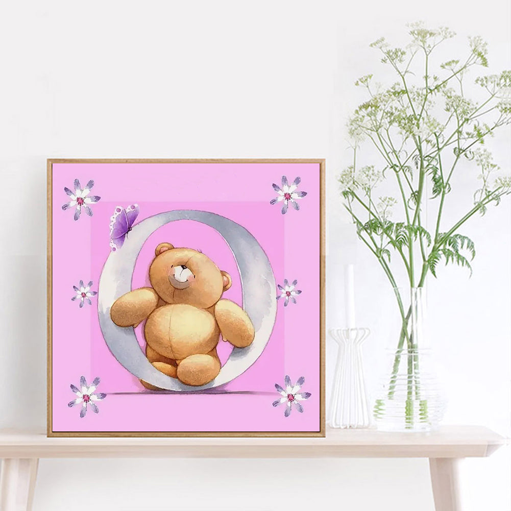 Letter Bear - Full Round Drill Diamond Painting 30*30CM