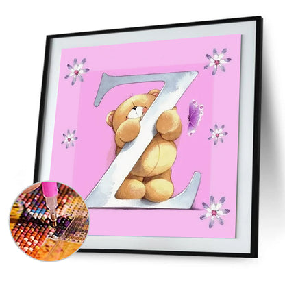 Letter Bear - Full Round Drill Diamond Painting 30*30CM