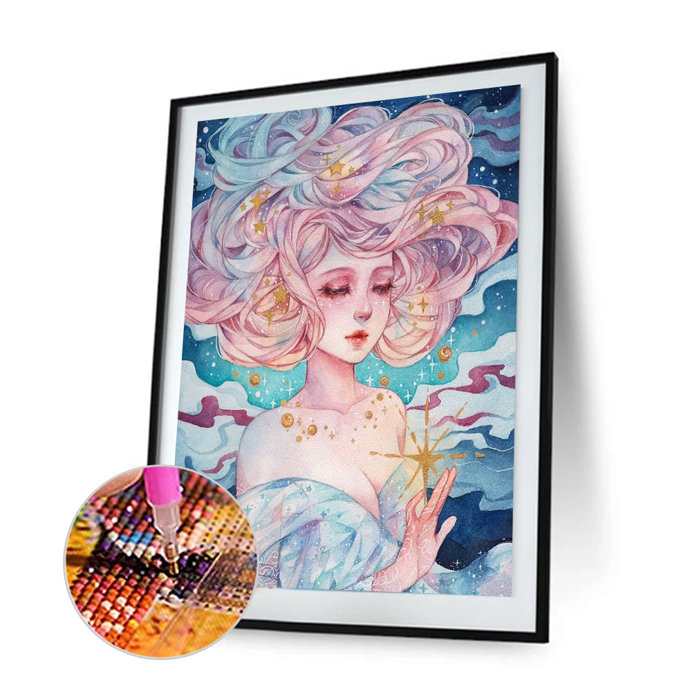 Cloud Girl - Full Round Drill Diamond Painting 30*40CM