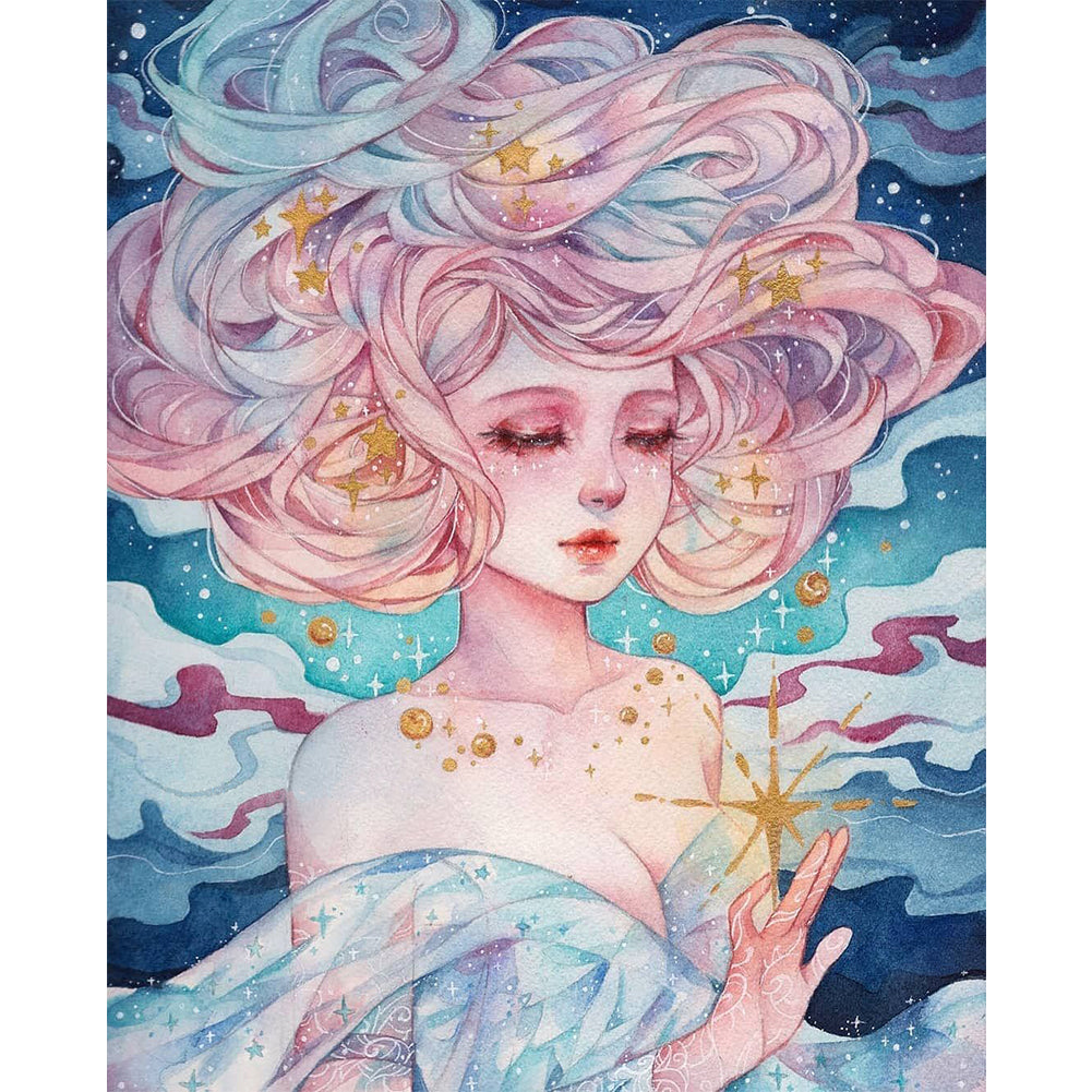 Cloud Girl - Full Round Drill Diamond Painting 30*40CM