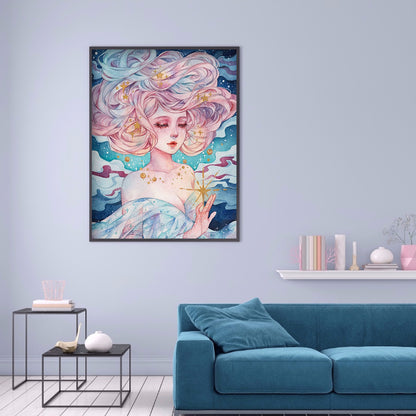 Cloud Girl - Full Round Drill Diamond Painting 30*40CM