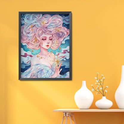 Cloud Girl - Full Round Drill Diamond Painting 30*40CM