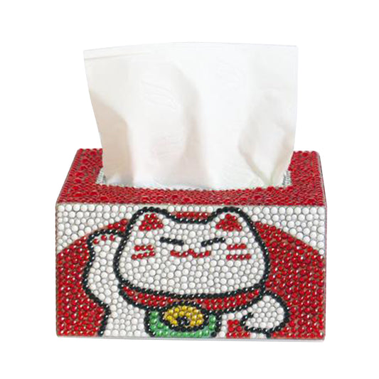 Diamond Painting Tissue Box Tissue Holder DIY Desktop Craft (Lucky Cat)