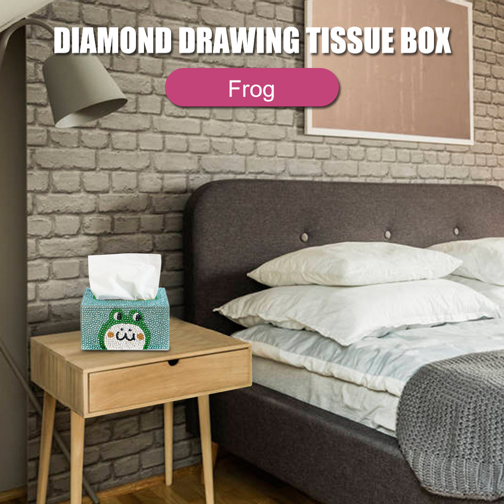 Diamond Painting Tissue Box Tissue Holder DIY Desktop Craft Decor (Frog)