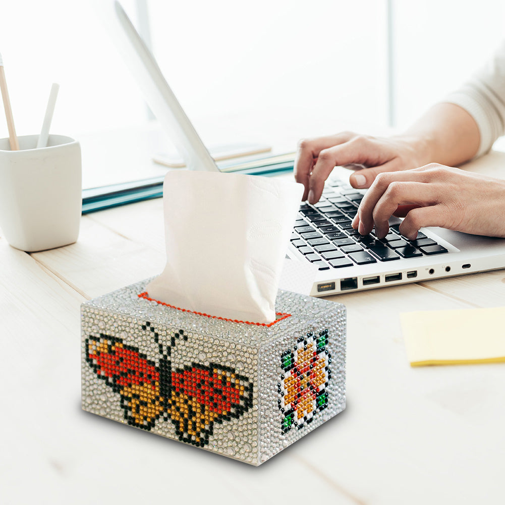 Diamond Painting Tissue Box Tissue Holder DIY Desktop Craft (Butterfly)