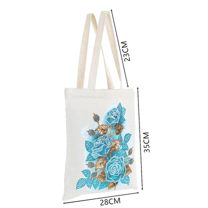 DIY Diamond Painting Handbag Reusable Shoulder Shopping Tote (BB008 Flower)