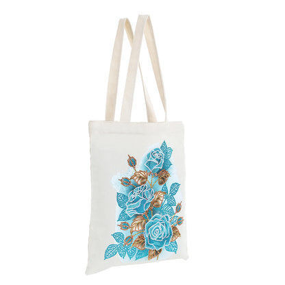 DIY Diamond Painting Handbag Reusable Shoulder Shopping Tote (BB008 Flower)