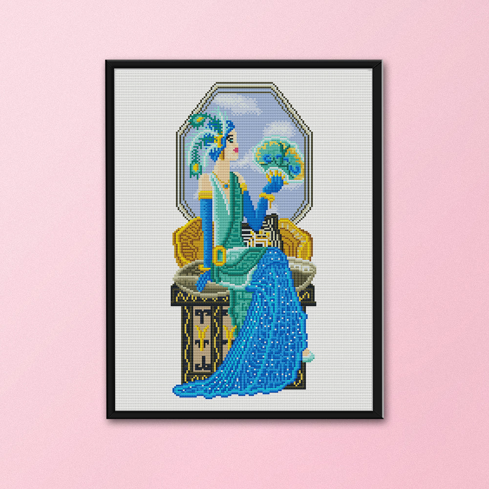 Lady Figure - 11CT Stamped Cross Stitch 40*55CM