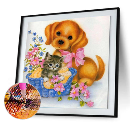 Cat Dog - Full Round Drill Diamond Painting 30*30CM