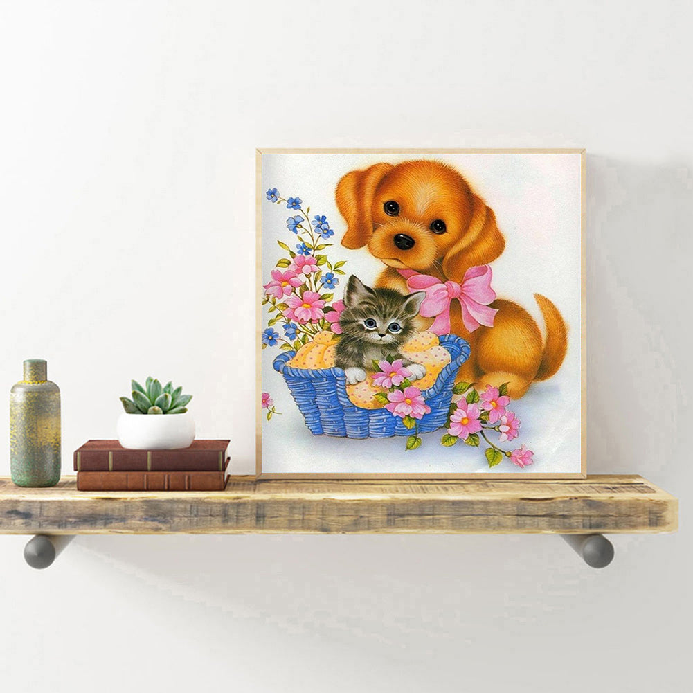 Cat Dog - Full Round Drill Diamond Painting 30*30CM