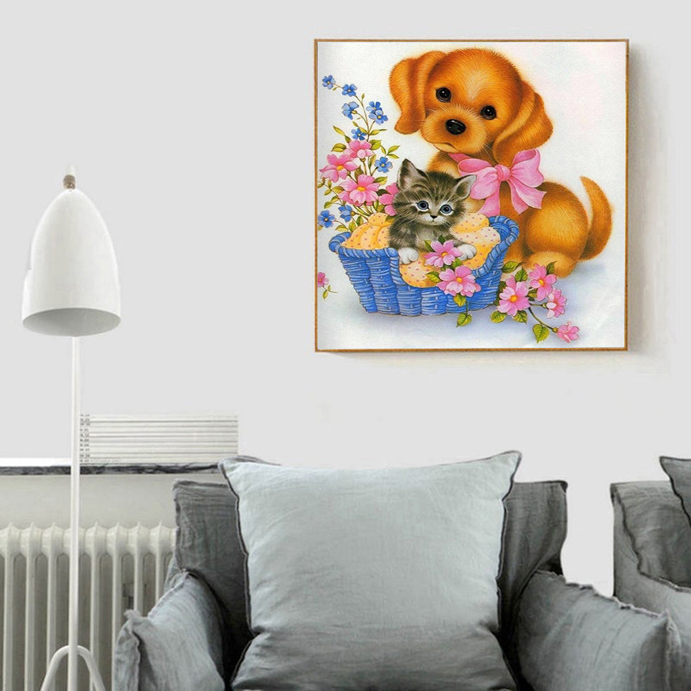 Cat Dog - Full Round Drill Diamond Painting 30*30CM