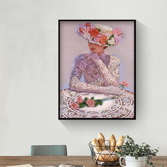 Lady Bowler - Special Shaped Drill Diamond Paintng 30*40CM