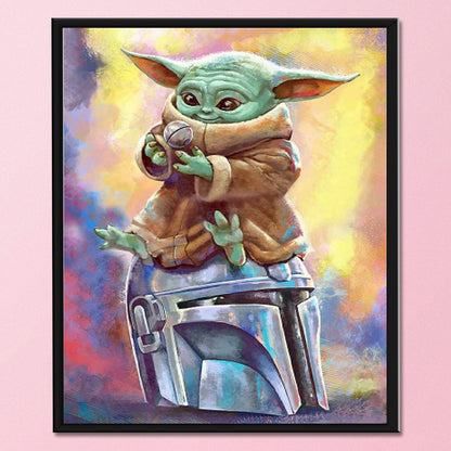 Cartoon Yoda - 11CT Stamped Cross Stitch 36*46CM