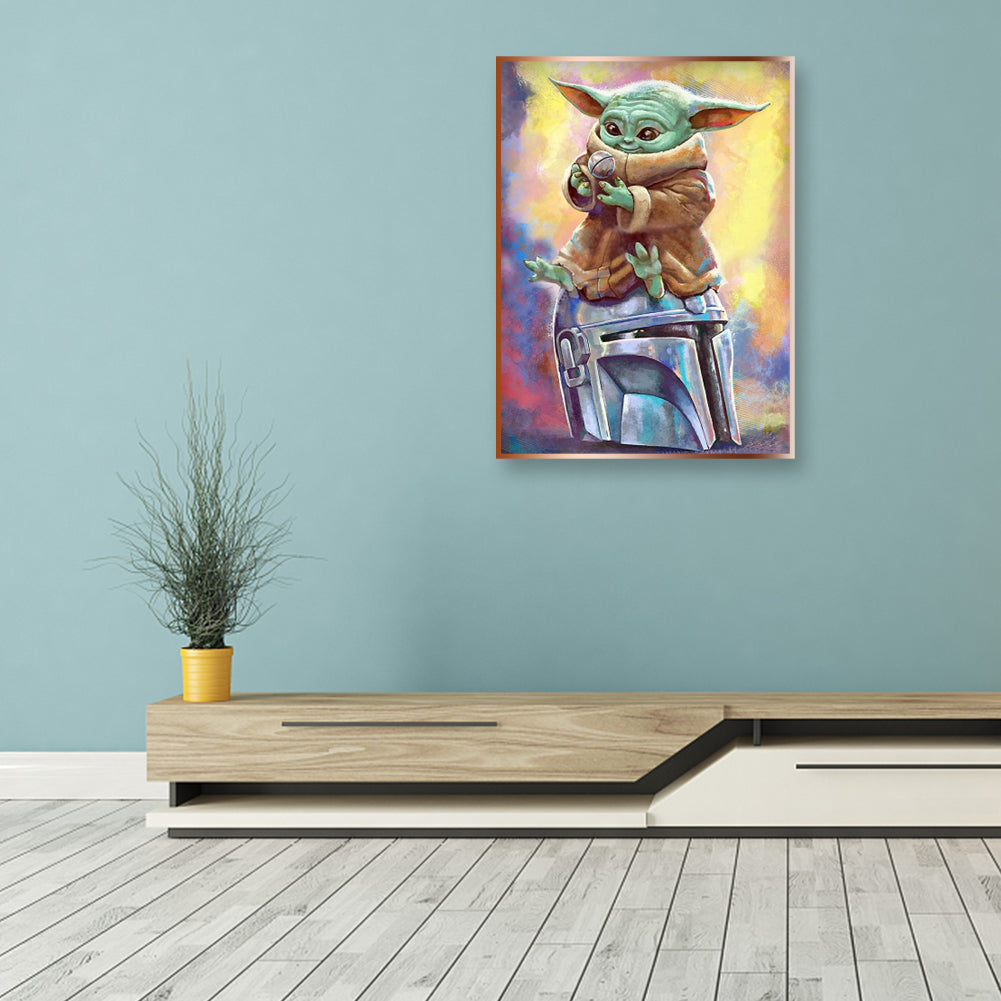 Cartoon Yoda - 11CT Stamped Cross Stitch 36*46CM