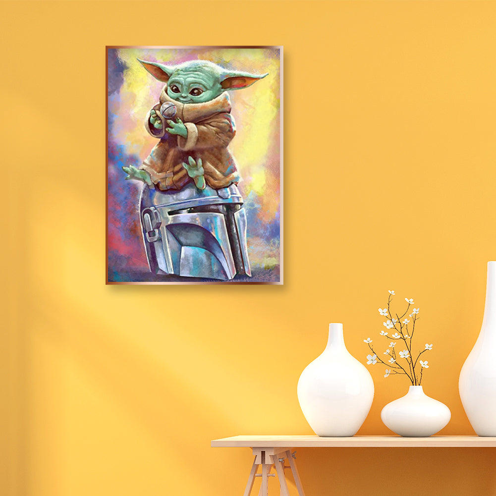 Cartoon Yoda - 11CT Stamped Cross Stitch 36*46CM