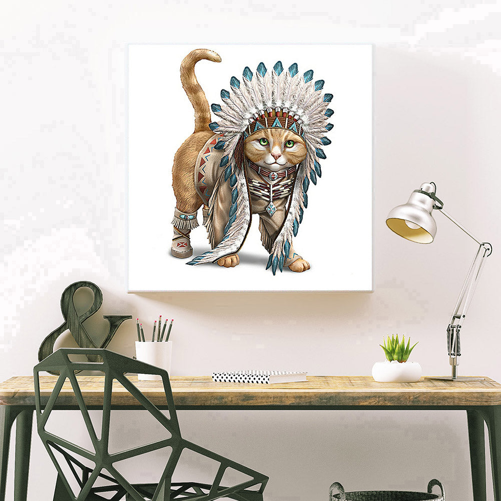 Cat - Full Round Drill Diamond Painting 30*30CM