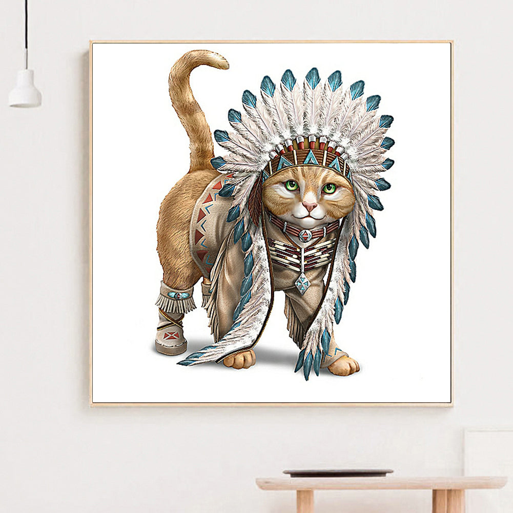 Cat - Full Round Drill Diamond Painting 30*30CM