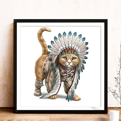 Cat - Full Round Drill Diamond Painting 30*30CM