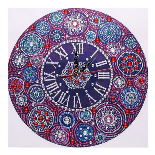 DIY Part Special Shaped Rhinestone Clock 5D Painting Kit (Mandala DZ567)