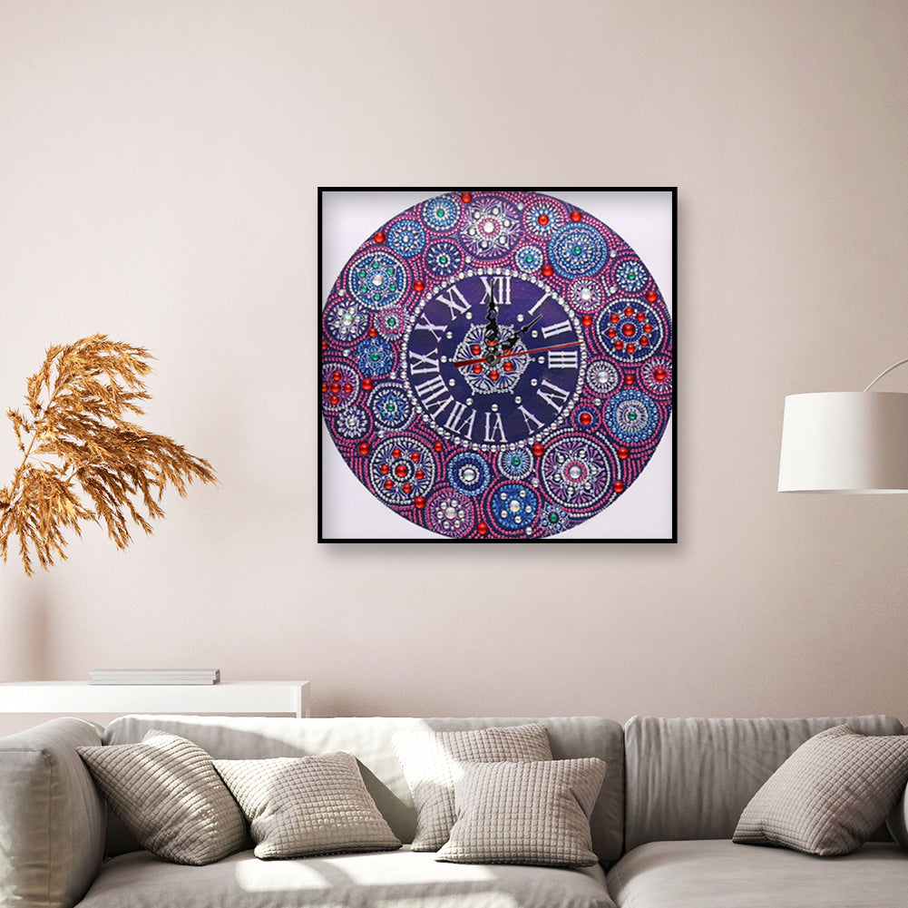 DIY Part Special Shaped Rhinestone Clock 5D Painting Kit (Mandala DZ567)