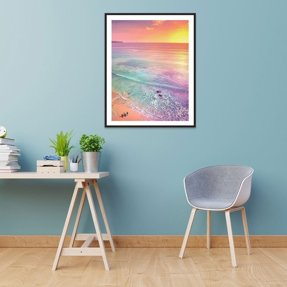 Beach Seascape - Full Round Drill Diamond Painting 30*40CM