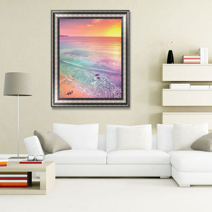 Beach Seascape - Full Round Drill Diamond Painting 30*40CM