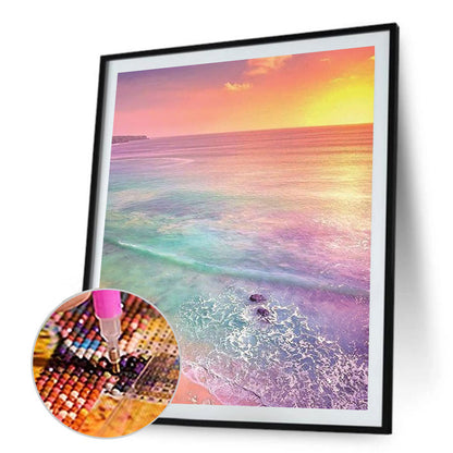Beach Seascape - Full Round Drill Diamond Painting 30*40CM