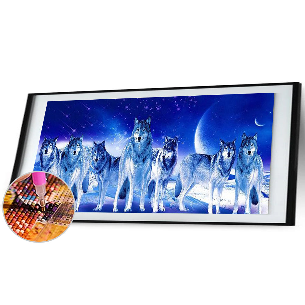 Star Wolf - Full Round Drill Diamond Painting 90*30CM