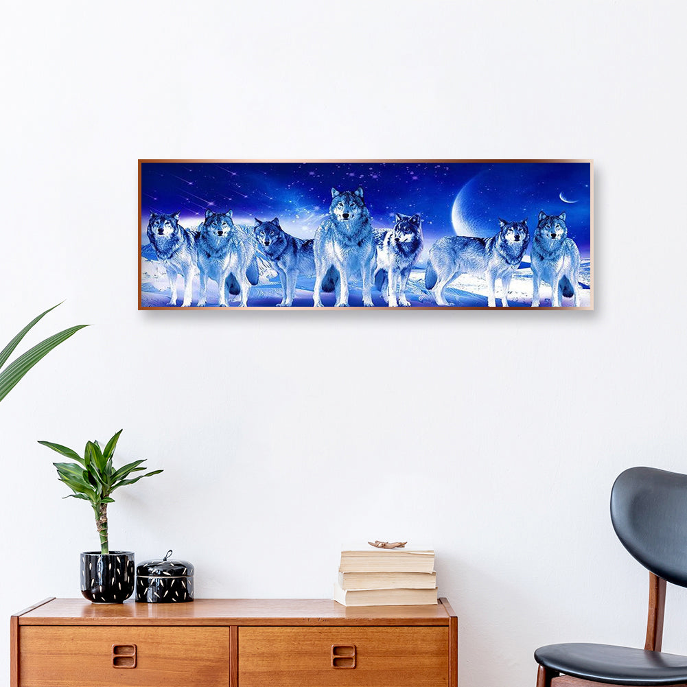 Star Wolf - Full Round Drill Diamond Painting 90*30CM