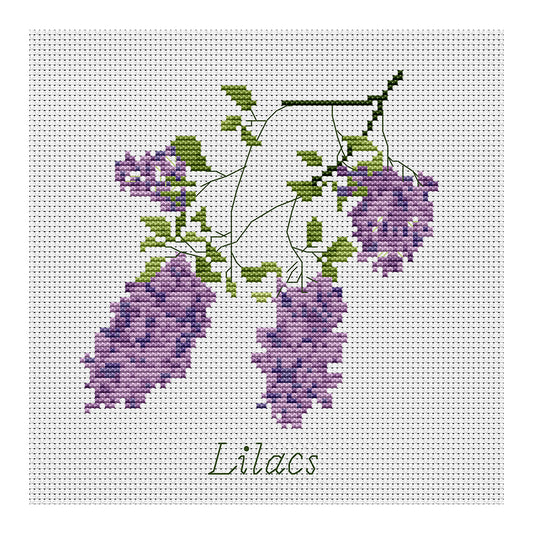 Lilac Flowers - 11CT Stamped Cross Stitch 29*29CM
