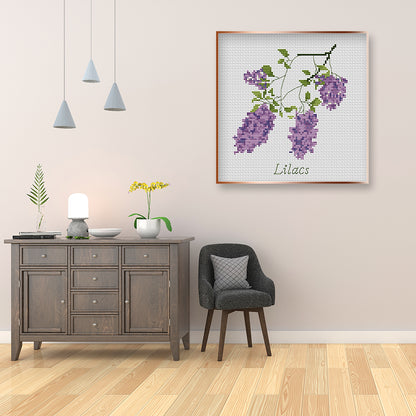 Lilac Flowers - 11CT Stamped Cross Stitch 29*29CM