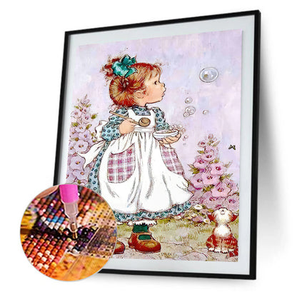 Cartoon Kid - Full Round Drill Diamond Painting 30*40CM