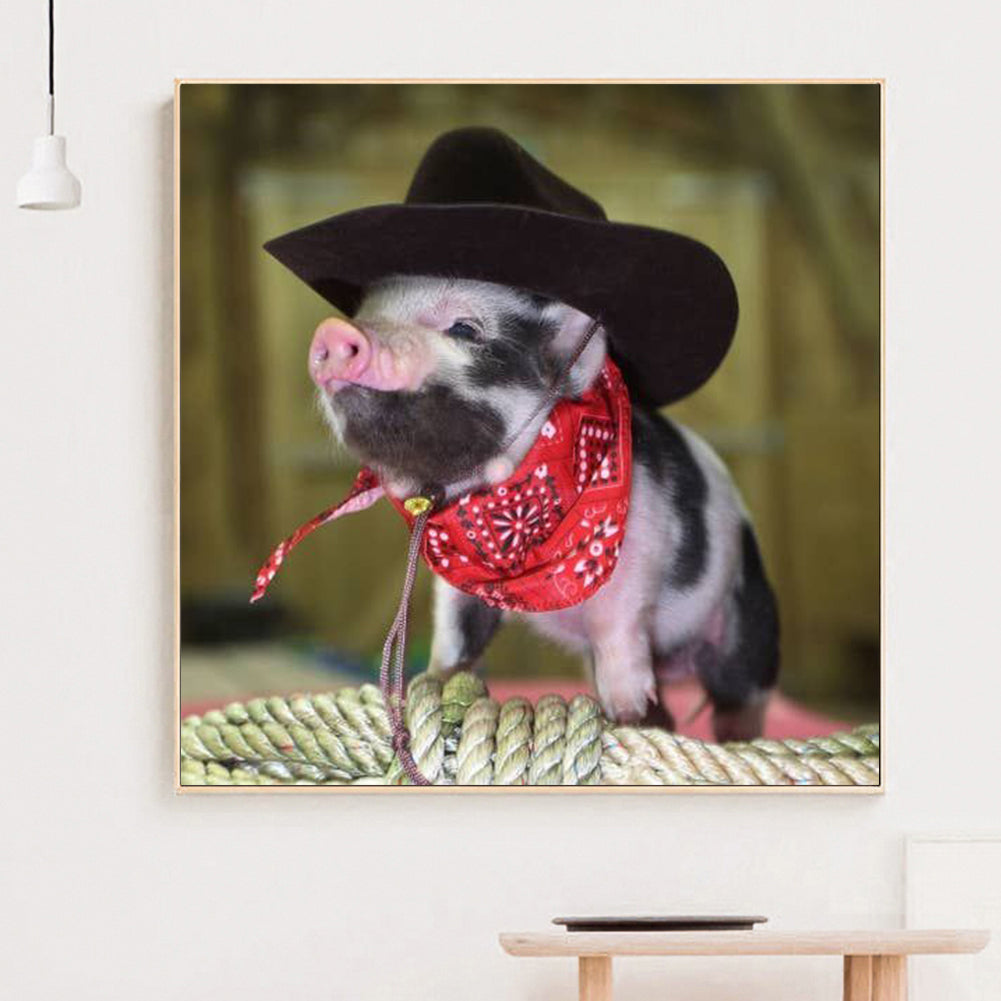 Pig - Full Round Drill Diamond Painting 30*30CM