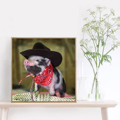 Pig - Full Round Drill Diamond Painting 30*30CM