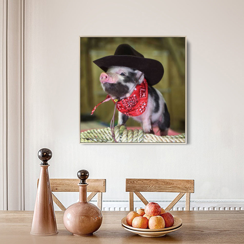 Pig - Full Round Drill Diamond Painting 30*30CM