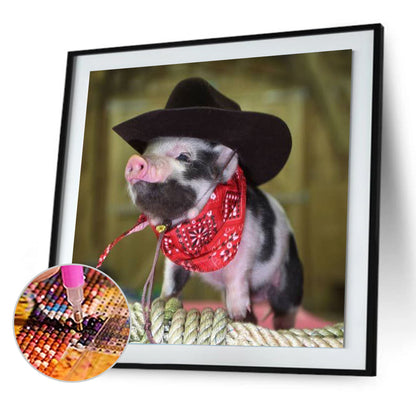 Pig - Full Round Drill Diamond Painting 30*30CM