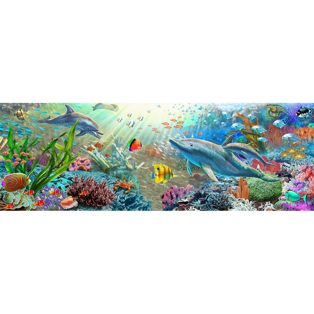 Seabed - 11CT Stamped Cross Stitch 90*30CM