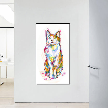 Cat - Full Round Drill Diamond Painting 30*50CM