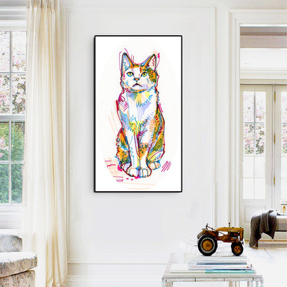 Cat - Full Round Drill Diamond Painting 30*50CM