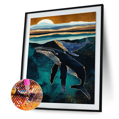 Whale - Full Round Drill Diamond Painting 30*40CM