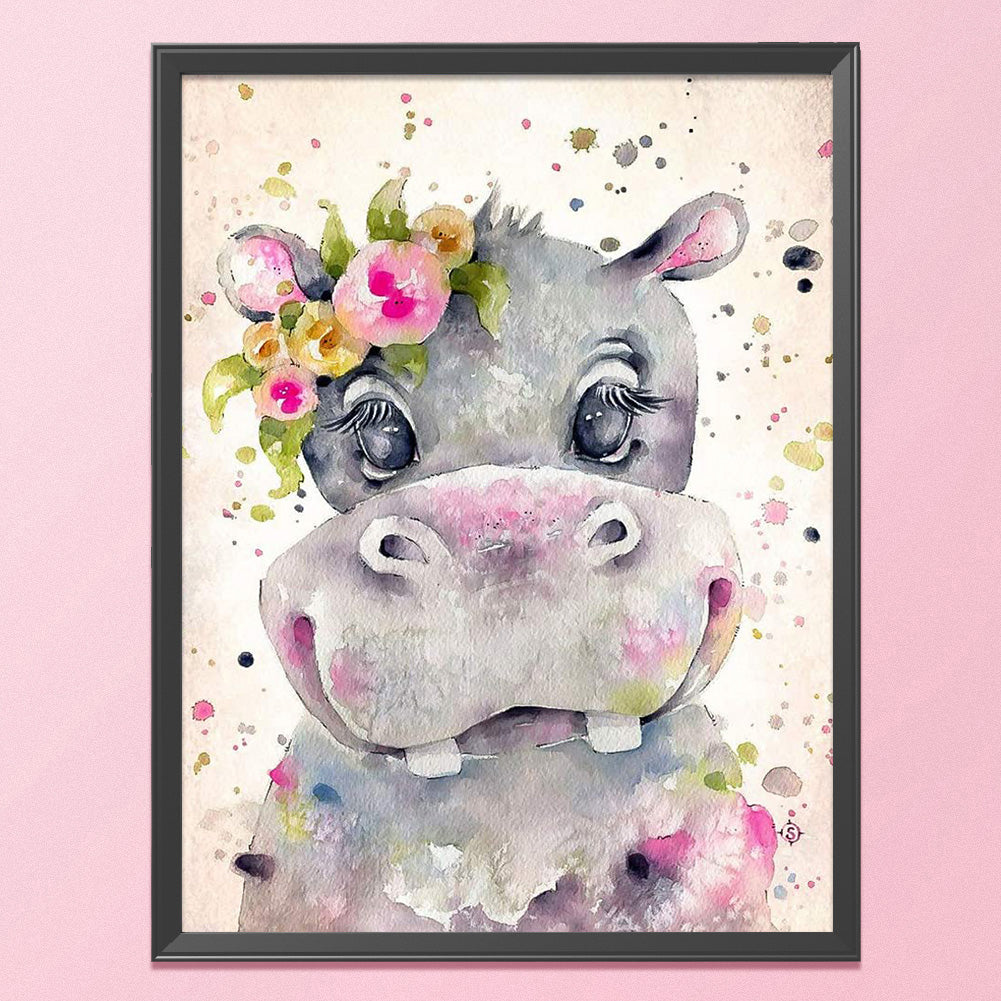 Hippo - 11CT Stamped Cross Stitch 40*50CM