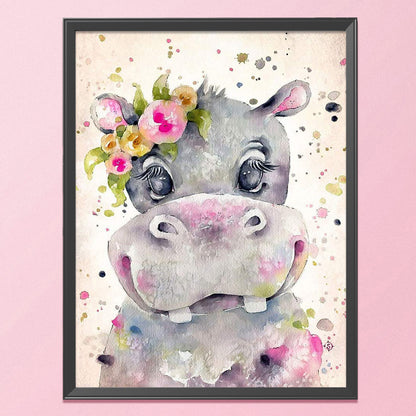 Hippo - 11CT Stamped Cross Stitch 40*50CM